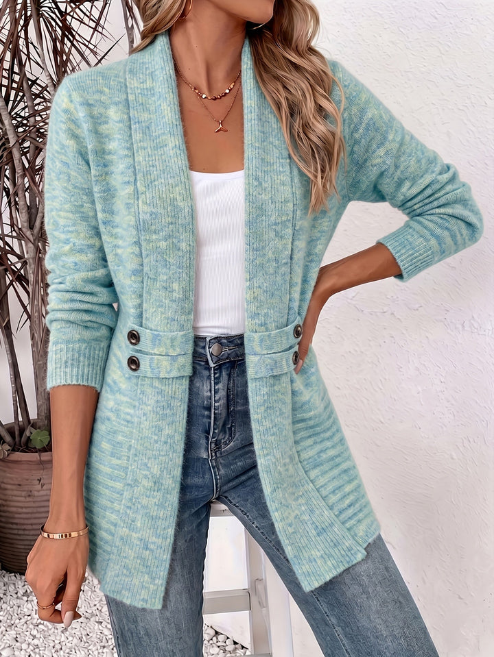 Ingrid| Eleganter Damen Cardigan - Offene Vorderseite &amp; Eingearbeitete Taille