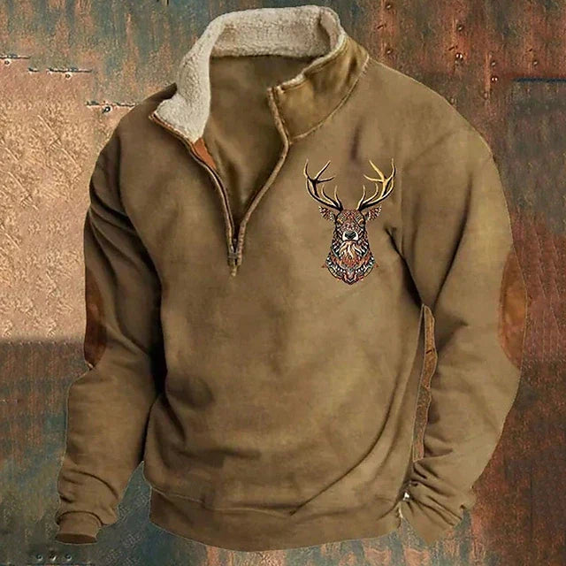 Silvio Vintage Pullover mit Reißverschluss