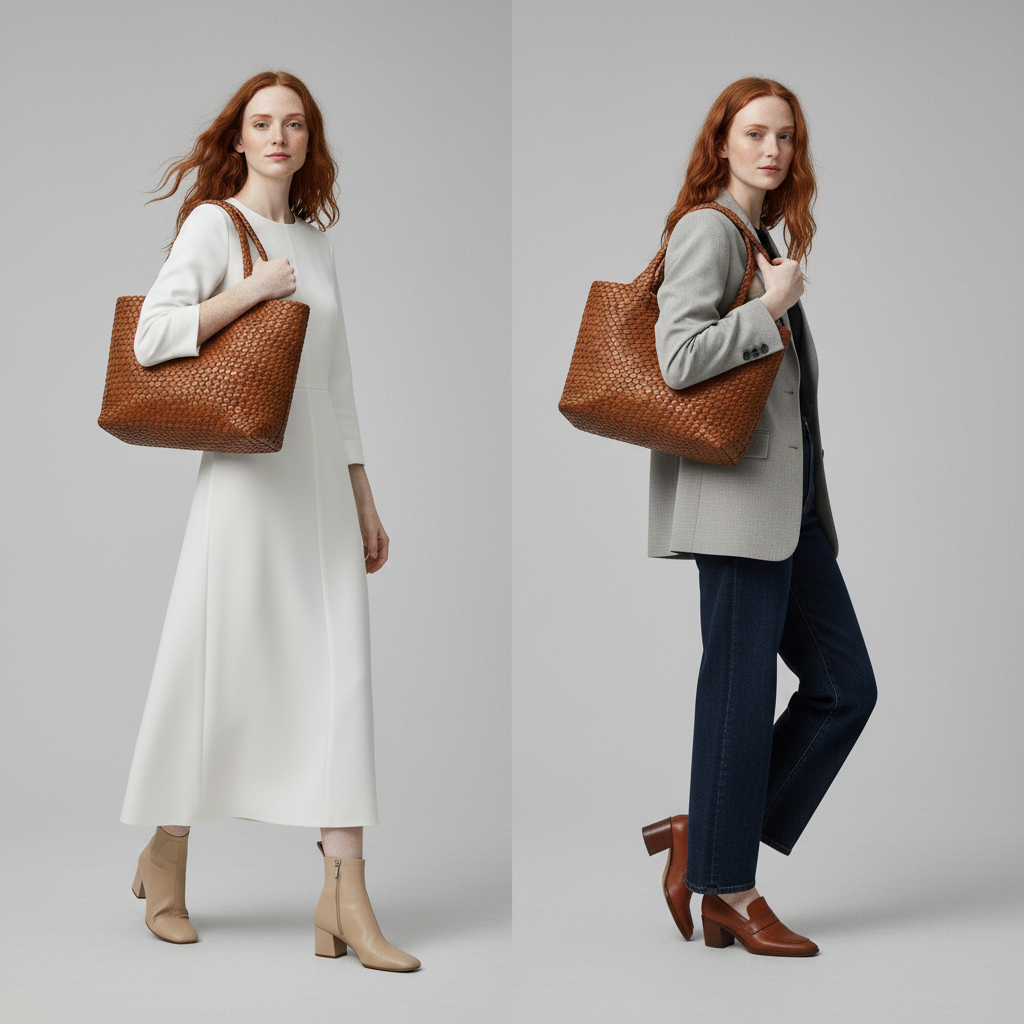 Lana – Gewebter Shopper aus veganem Leder
