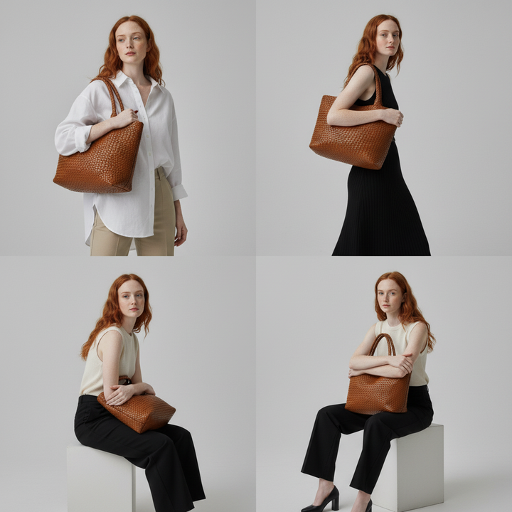 Lana – Gewebter Shopper aus veganem Leder