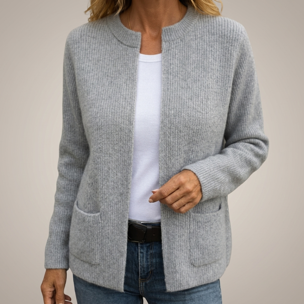 Delacroix Weiche Strickjacke mit Reißverschluss