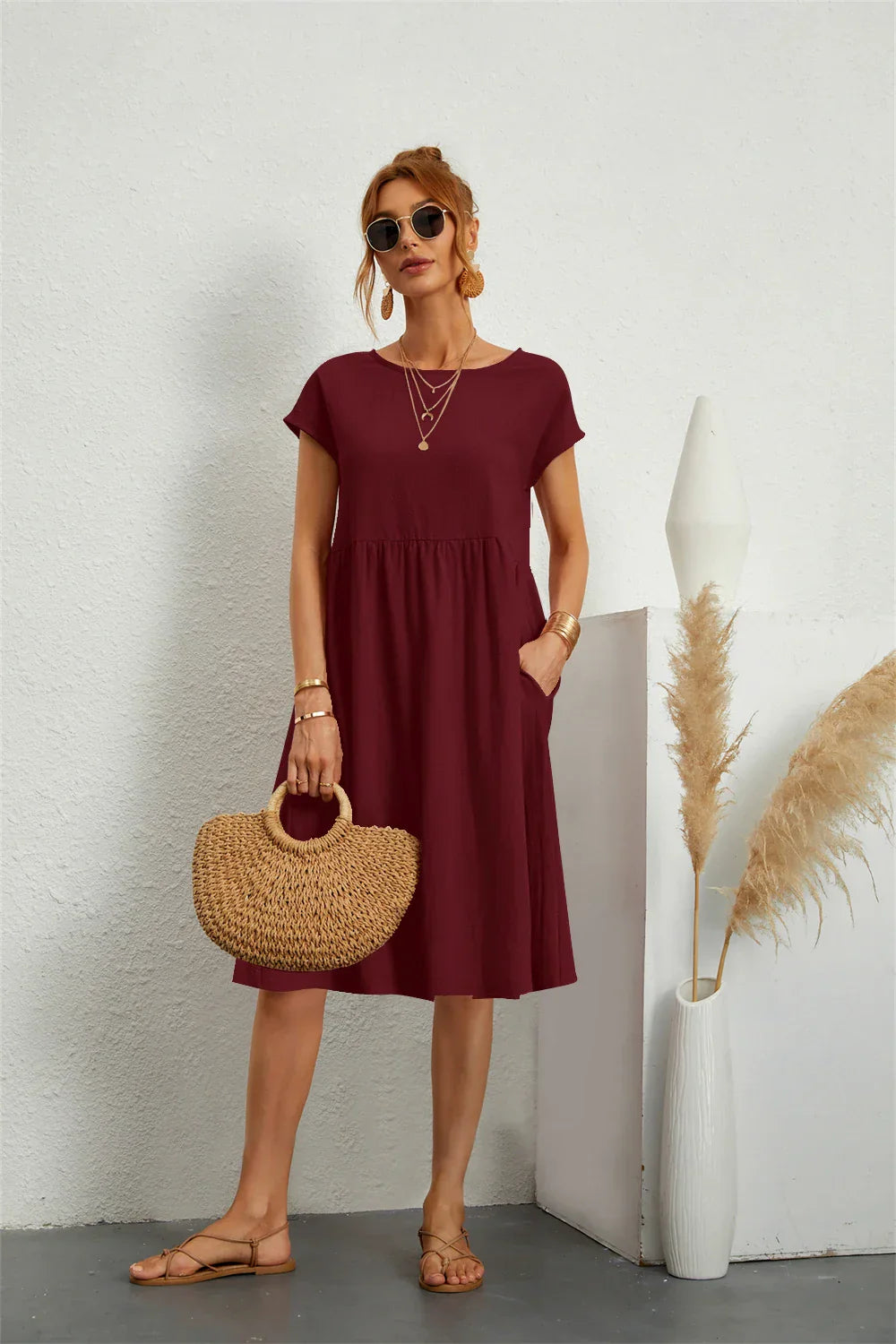 Salbei - Legeres Elegantes Kleid