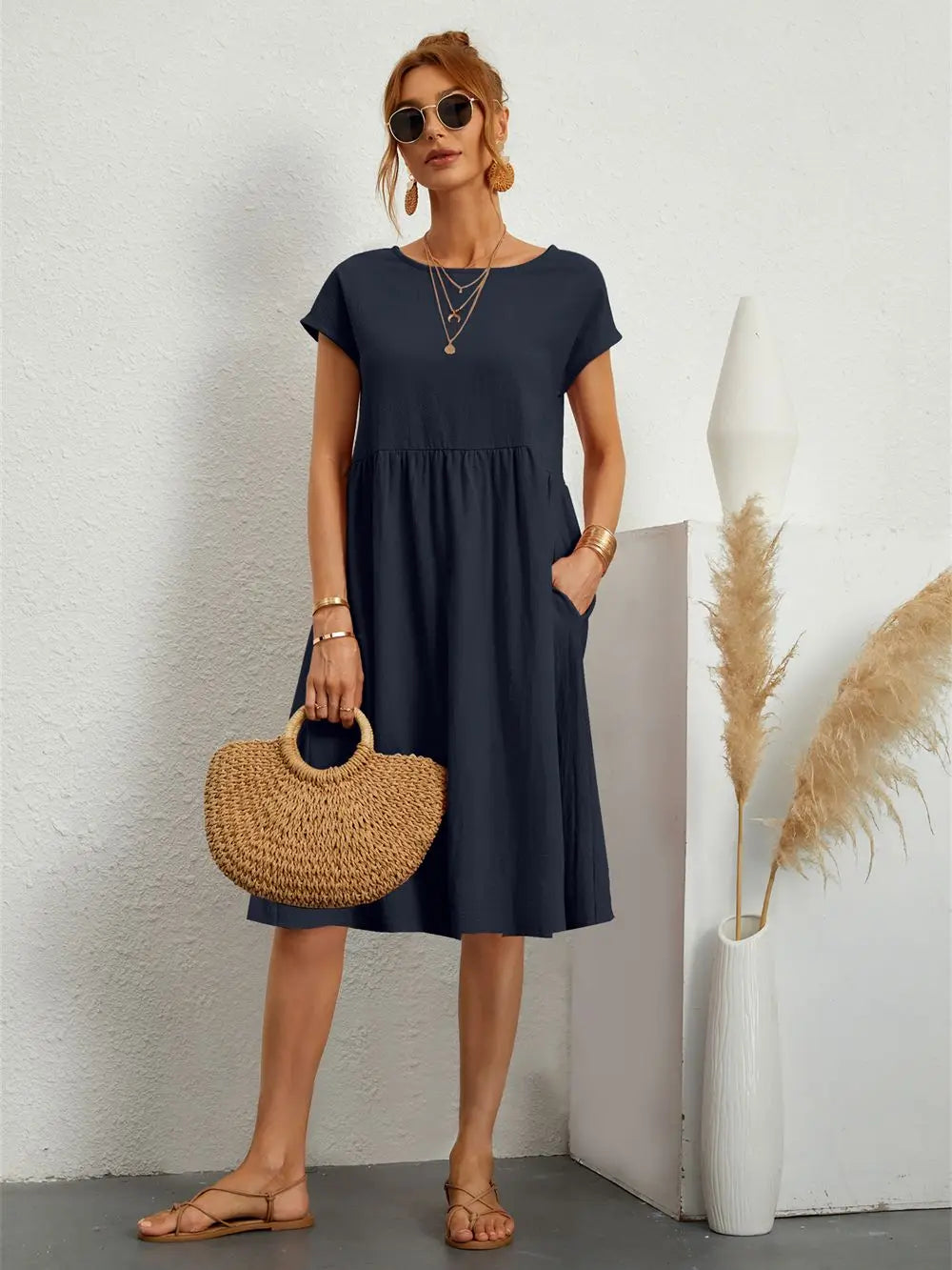 Salbei - Legeres Elegantes Kleid