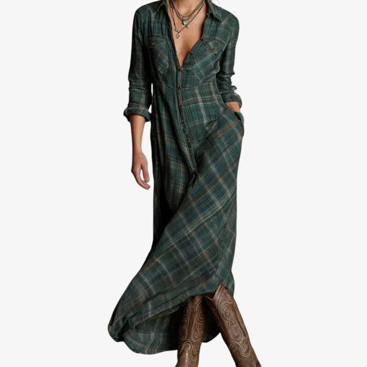 Hattie – Kariertes Maxikleid