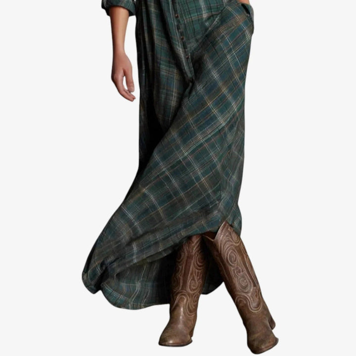 Hattie – Kariertes Maxikleid