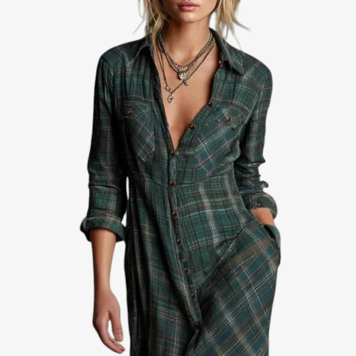 Hattie – Kariertes Maxikleid