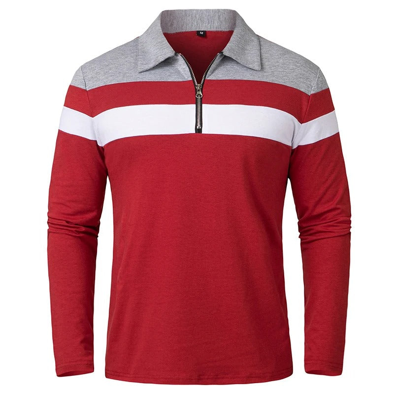 Elegant gestreifter Pullover mit Reißverschluss