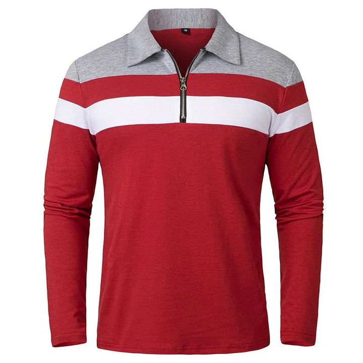 Elegant gestreifter Pullover mit Reißverschluss