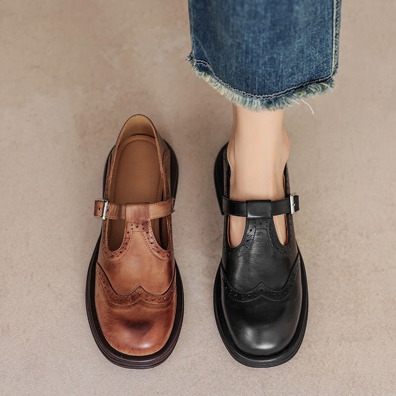 Damen Elegante Mary Janes aus Leder