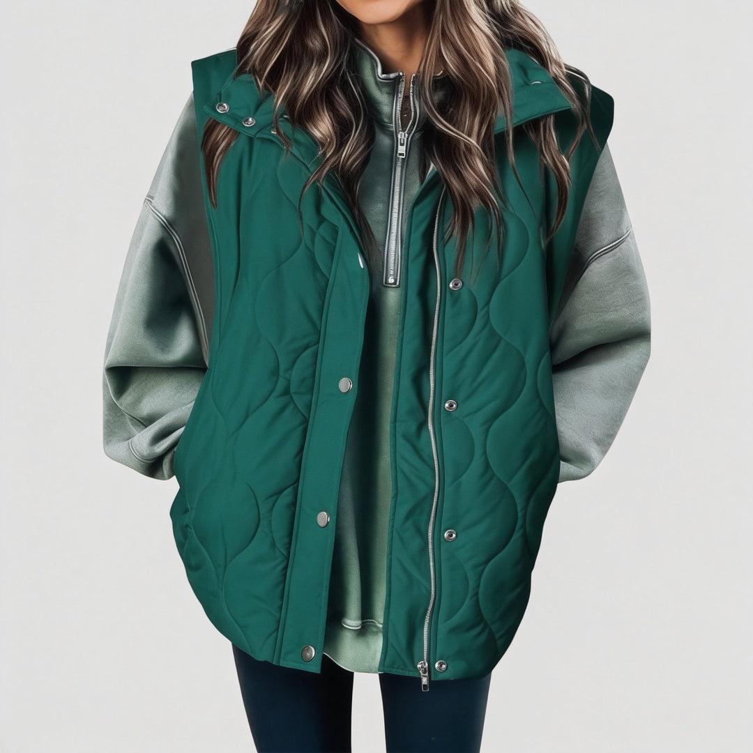 OLIVIA | Damen Casual Oversized Puffer-Weste mit Stehkragen