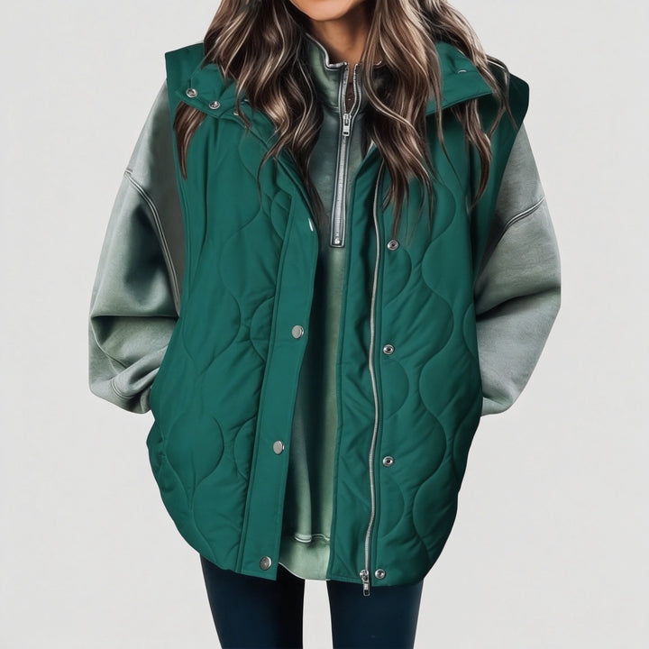 OLIVIA | Damen Casual Oversized Puffer-Weste mit Stehkragen