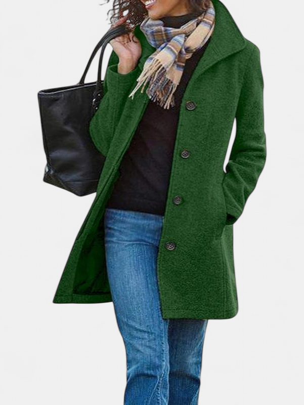 GABRIELA | Lässiger Wollmischung-Peacoat mit einreihigem Design
