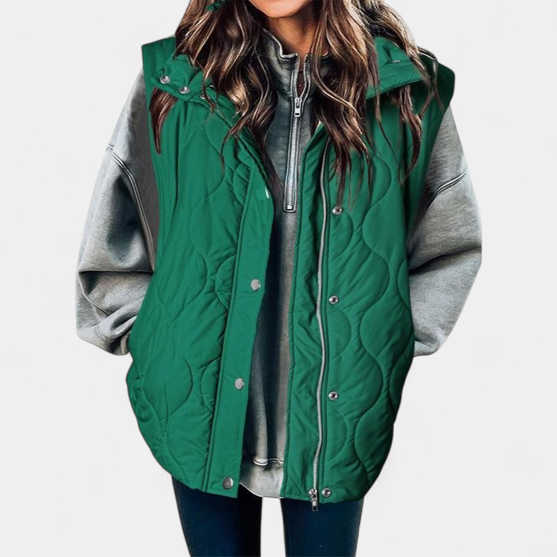 OLIVIA | Damen Casual Oversized Puffer-Weste mit Stehkragen