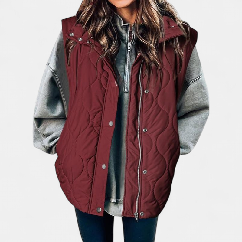 OLIVIA | Damen Casual Oversized Puffer-Weste mit Stehkragen
