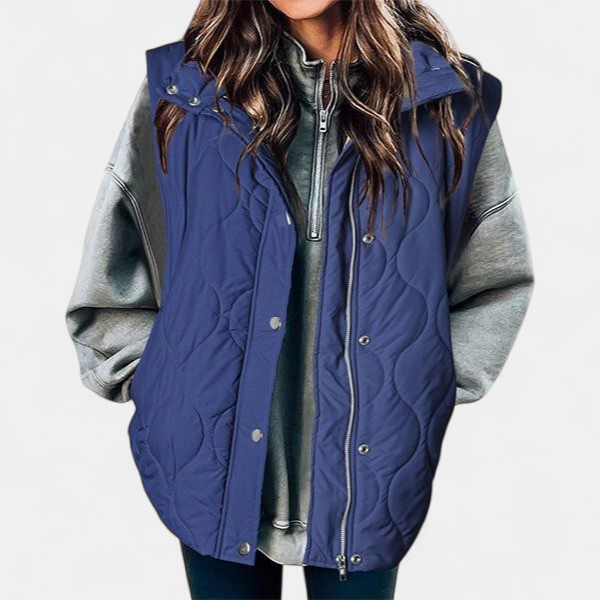 OLIVIA | Damen Casual Oversized Puffer-Weste mit Stehkragen