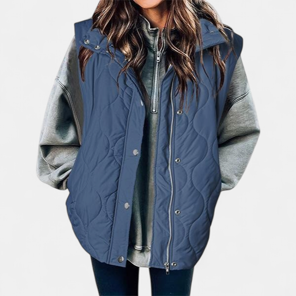 OLIVIA | Damen Casual Oversized Puffer-Weste mit Stehkragen