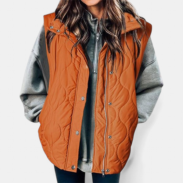 OLIVIA | Damen Casual Oversized Puffer-Weste mit Stehkragen