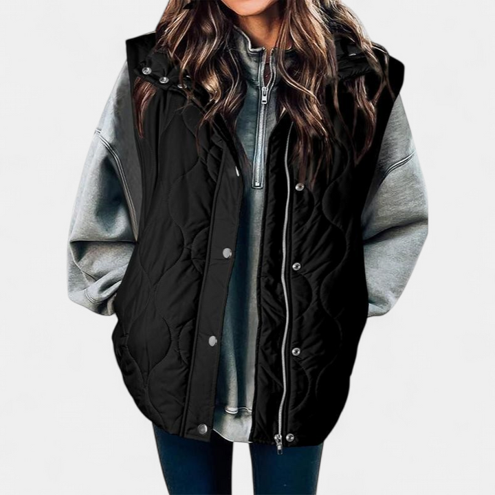 OLIVIA | Damen Casual Oversized Puffer-Weste mit Stehkragen