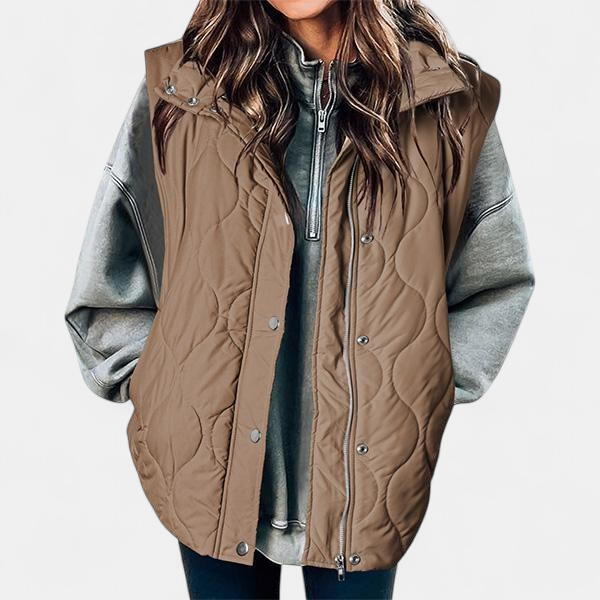 OLIVIA | Damen Casual Oversized Puffer-Weste mit Stehkragen