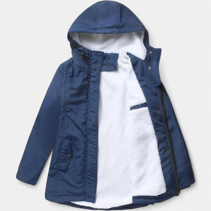 AMINA | Dicke Winterjacke mit Kapuze und wattierter Innenausstattung für winterliche Wärme