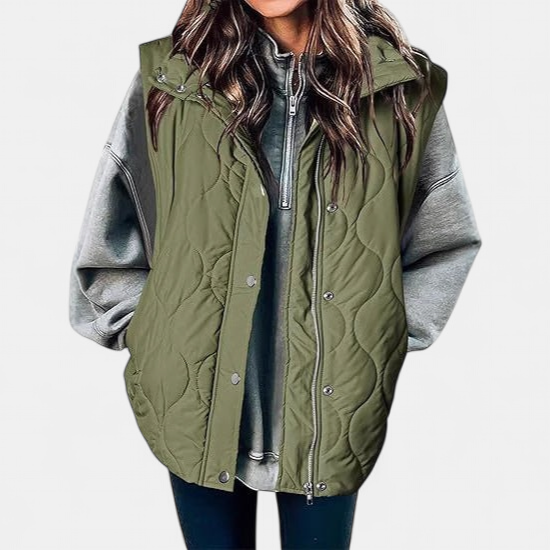 OLIVIA | Damen Casual Oversized Puffer-Weste mit Stehkragen