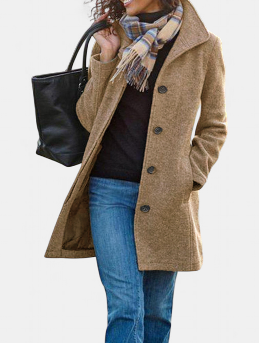 GABRIELA | Lässiger Wollmischung-Peacoat mit einreihigem Design