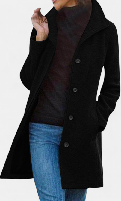 GABRIELA | Lässiger Wollmischung-Peacoat mit einreihigem Design