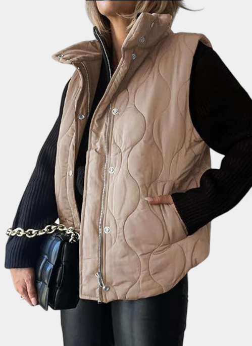 OLIVIA | Damen Casual Oversized Puffer-Weste mit Stehkragen