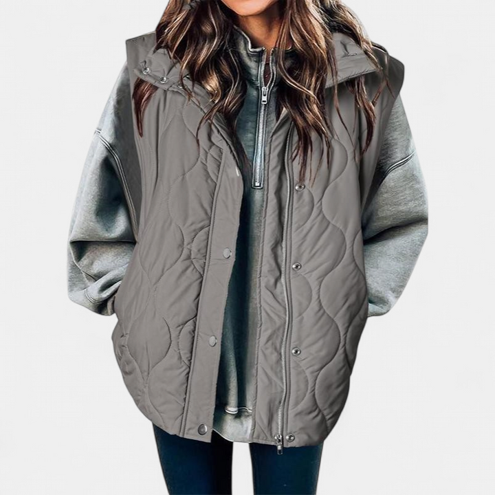 OLIVIA | Damen Casual Oversized Puffer-Weste mit Stehkragen