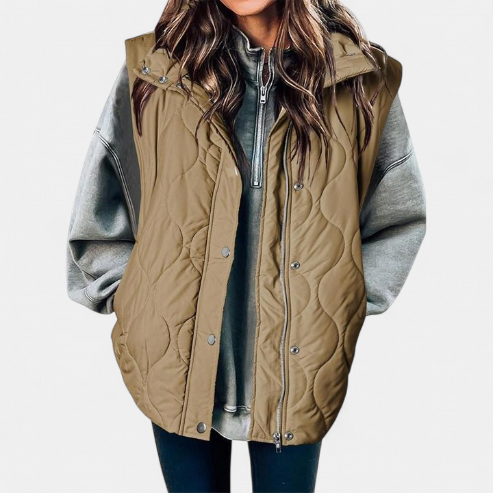 OLIVIA | Damen Casual Oversized Puffer-Weste mit Stehkragen