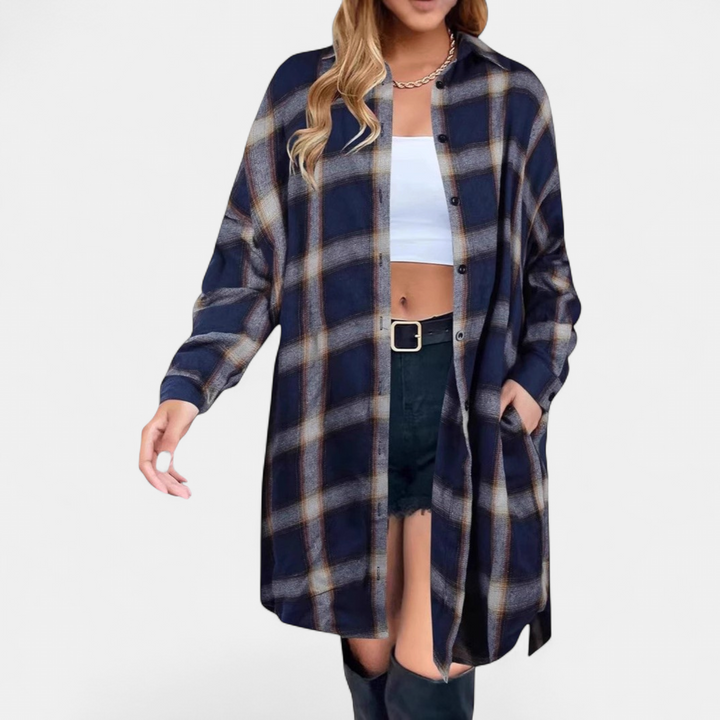 PALOMA | Elegante Karierte Langarmjacke mit Knopfleiste
