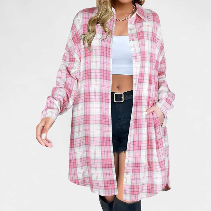 PALOMA | Elegante Karierte Langarmjacke mit Knopfleiste