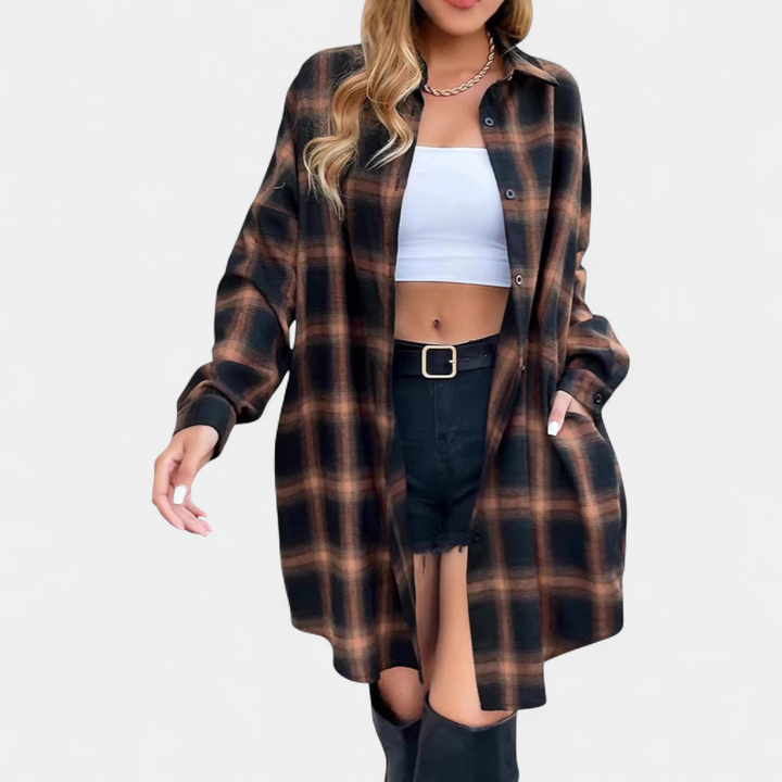 PALOMA | Elegante Karierte Langarmjacke mit Knopfleiste