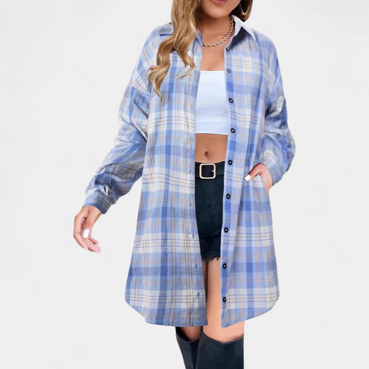 PALOMA | Elegante Karierte Langarmjacke mit Knopfleiste