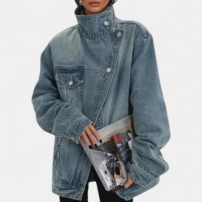 SARAH | Street Style Trendy Asymmetrische Knopfjacke