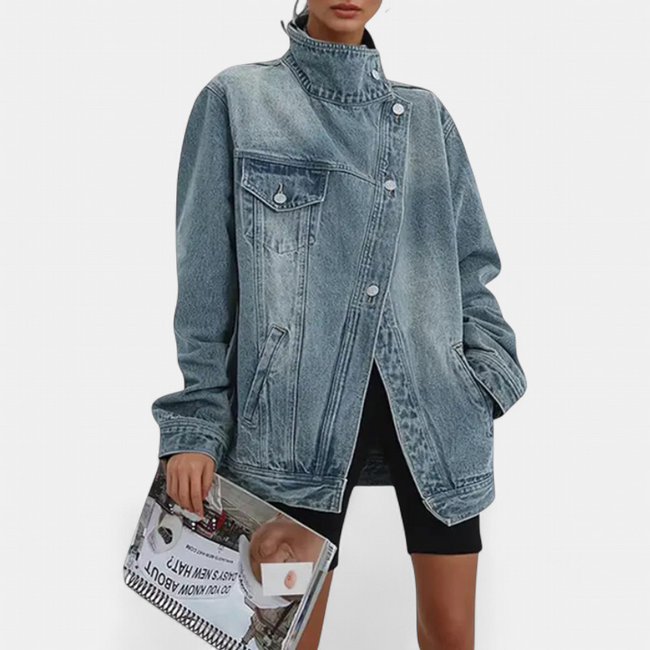 SARAH | Street Style Trendy Asymmetrische Knopfjacke