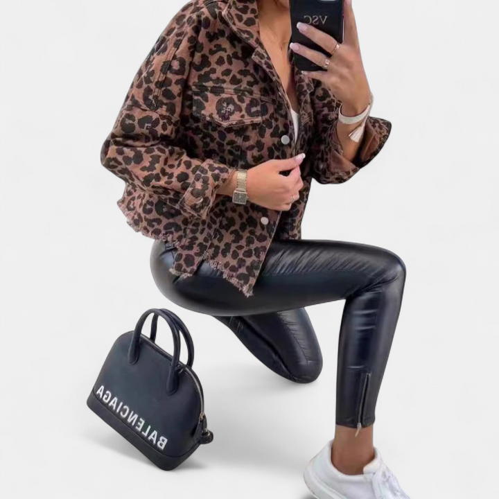 REEVA | Vintage Leopard Langarm Hemdjacke
