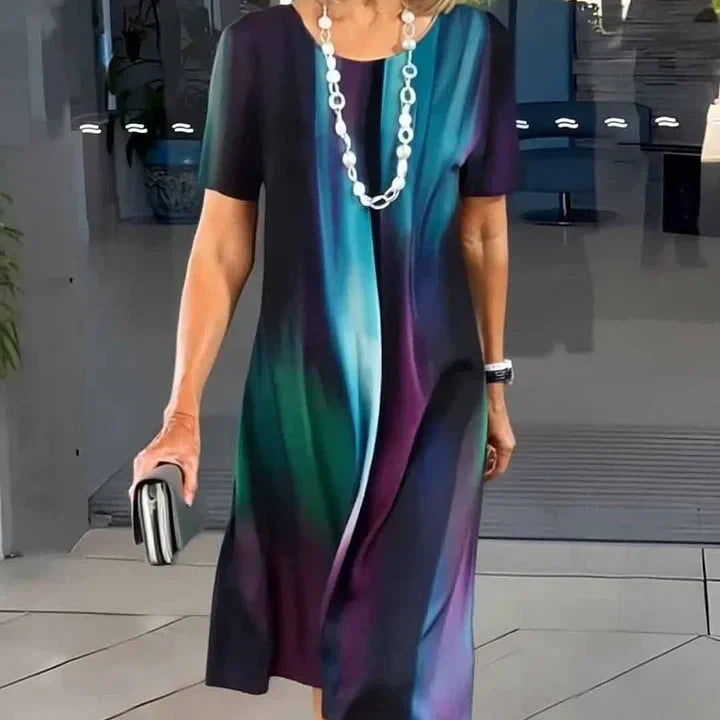 Dalia – Farbiges Faltenkleid