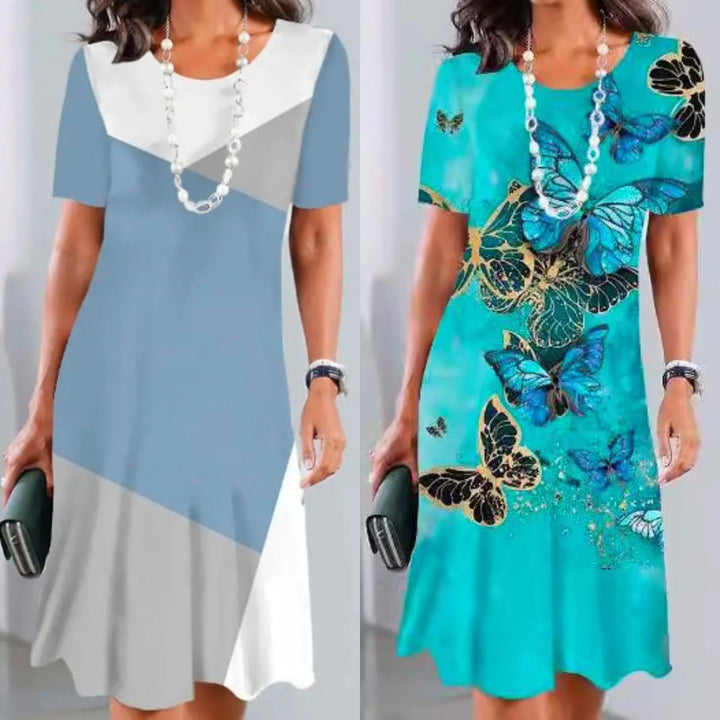 Dalia – Farbiges Faltenkleid