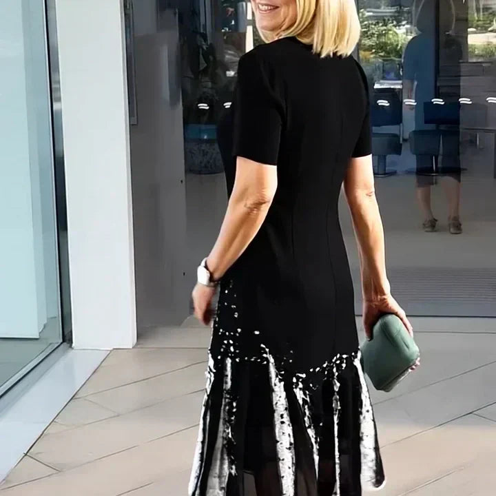 Dalia – Farbiges Faltenkleid