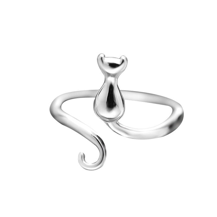 Wunderschöner Ring mit Katze aus Edelstahl