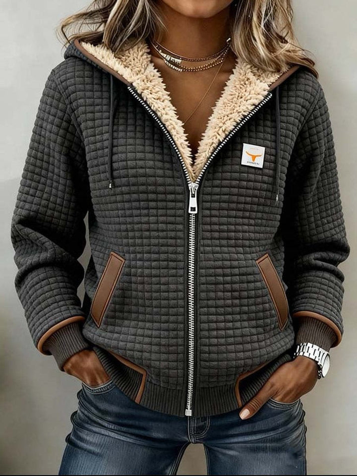 Gefütterte Steppjacke mit Kapuze