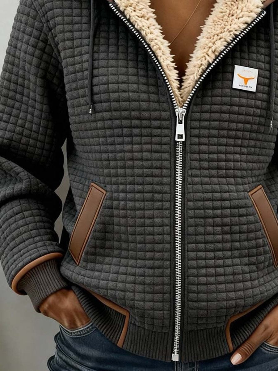Gefütterte Steppjacke mit Kapuze